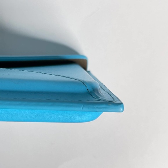 SOLD Bright Aqua Blue Envelope Clutch Minaudiere E-Reader Case Magnetic Closure - Picture 4 of 7